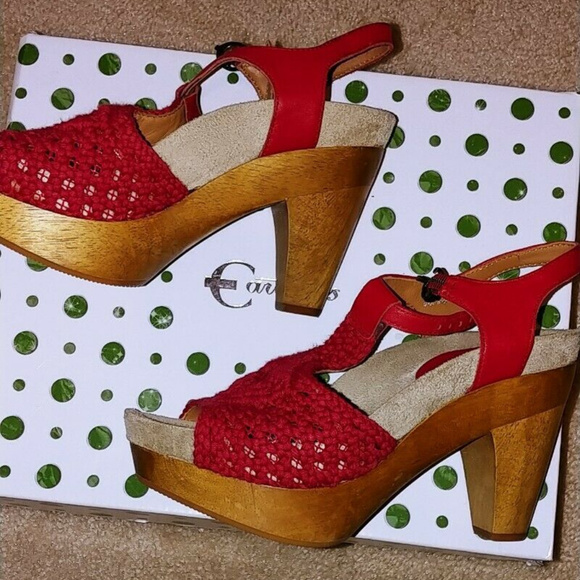 Earthies Amalfi Macrame Red, Wooden Sandles - Picture 4 of 7